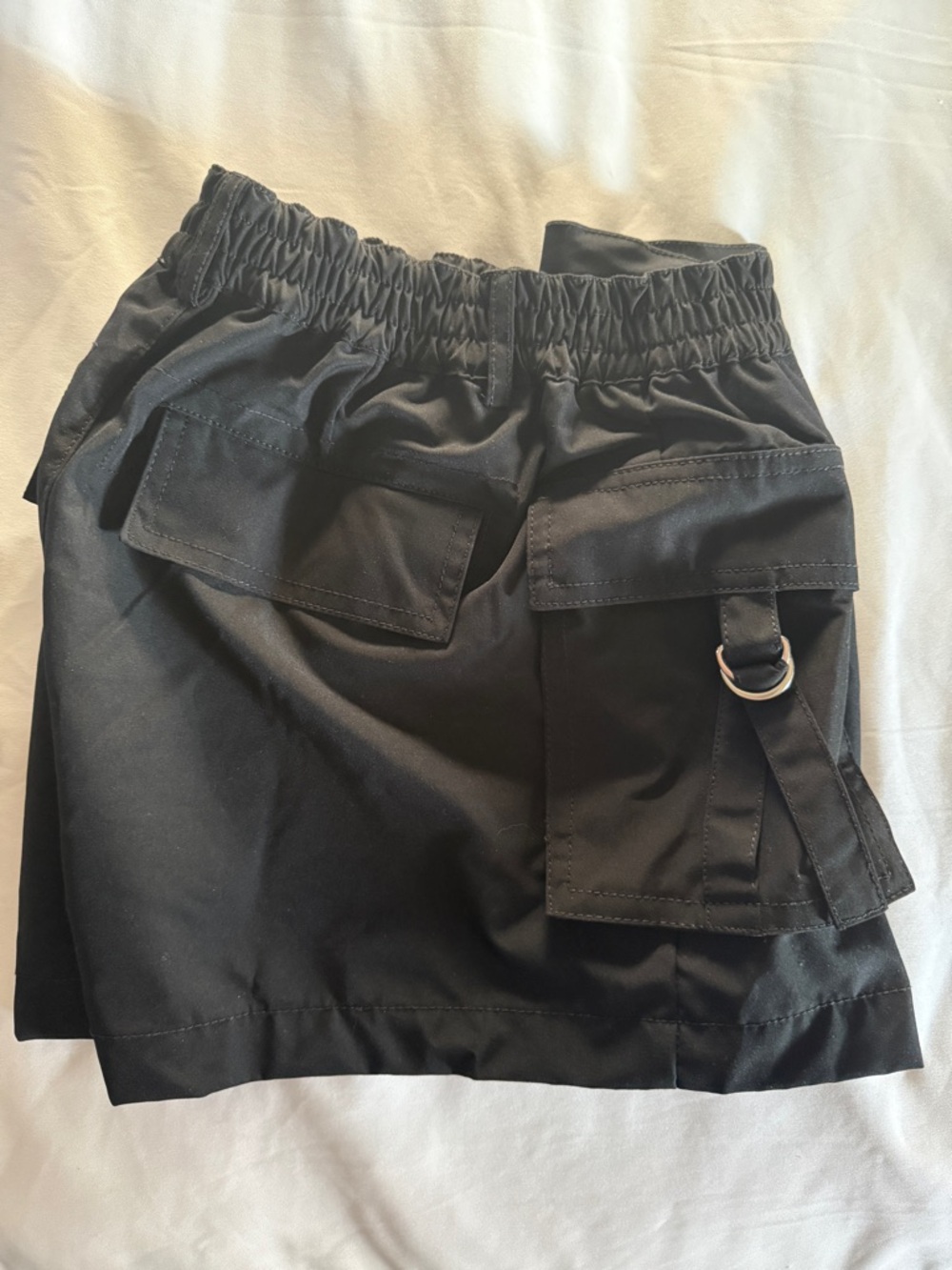 Love Tree Black 4 Pocket Cargo Shorts with Silver D-Ring Strap Closure - Small - Picture 5 of 13